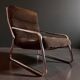 Pixi armchair by Gillis Lundgren for IKEA in chrome and brown velvet, 1974