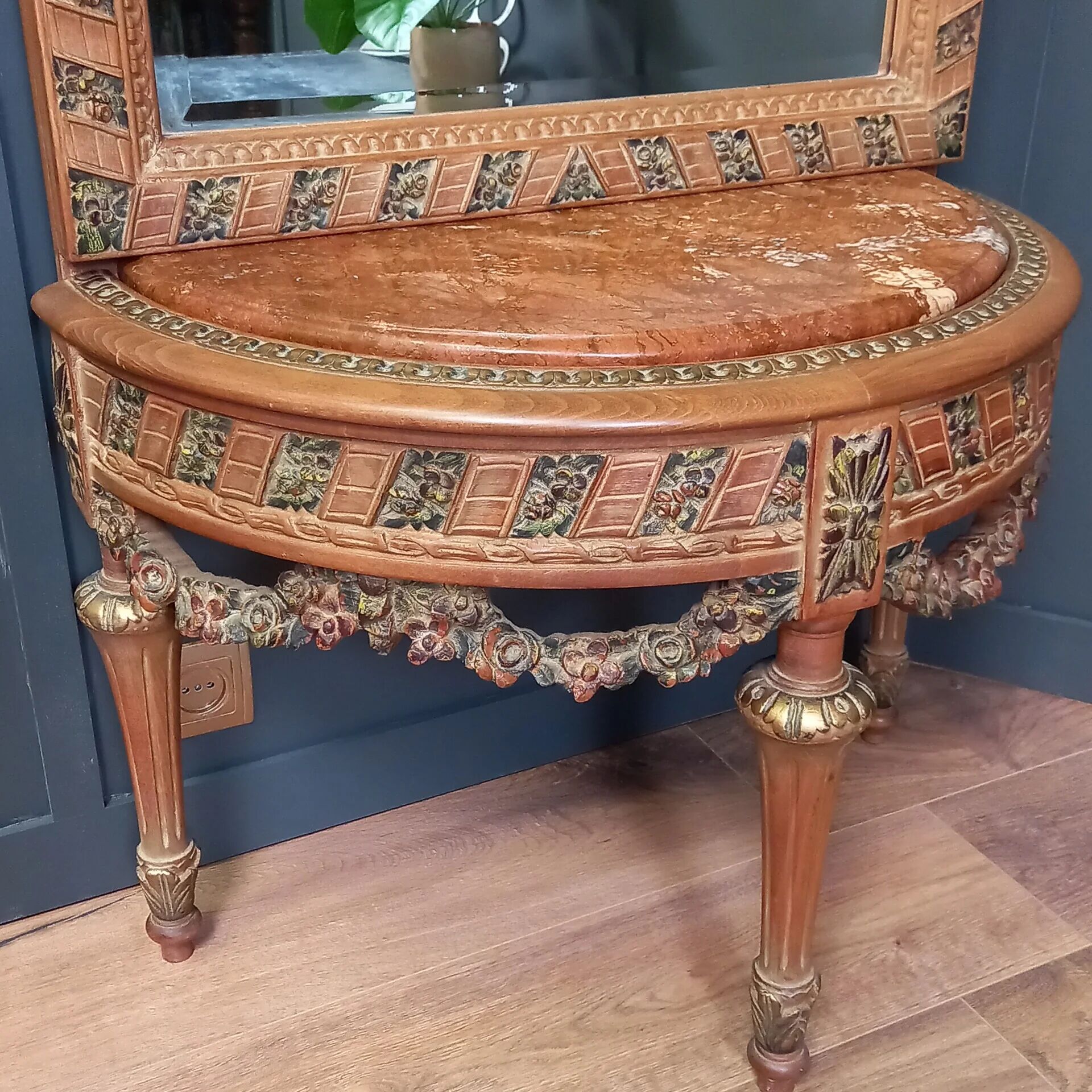 Table console avec miroir