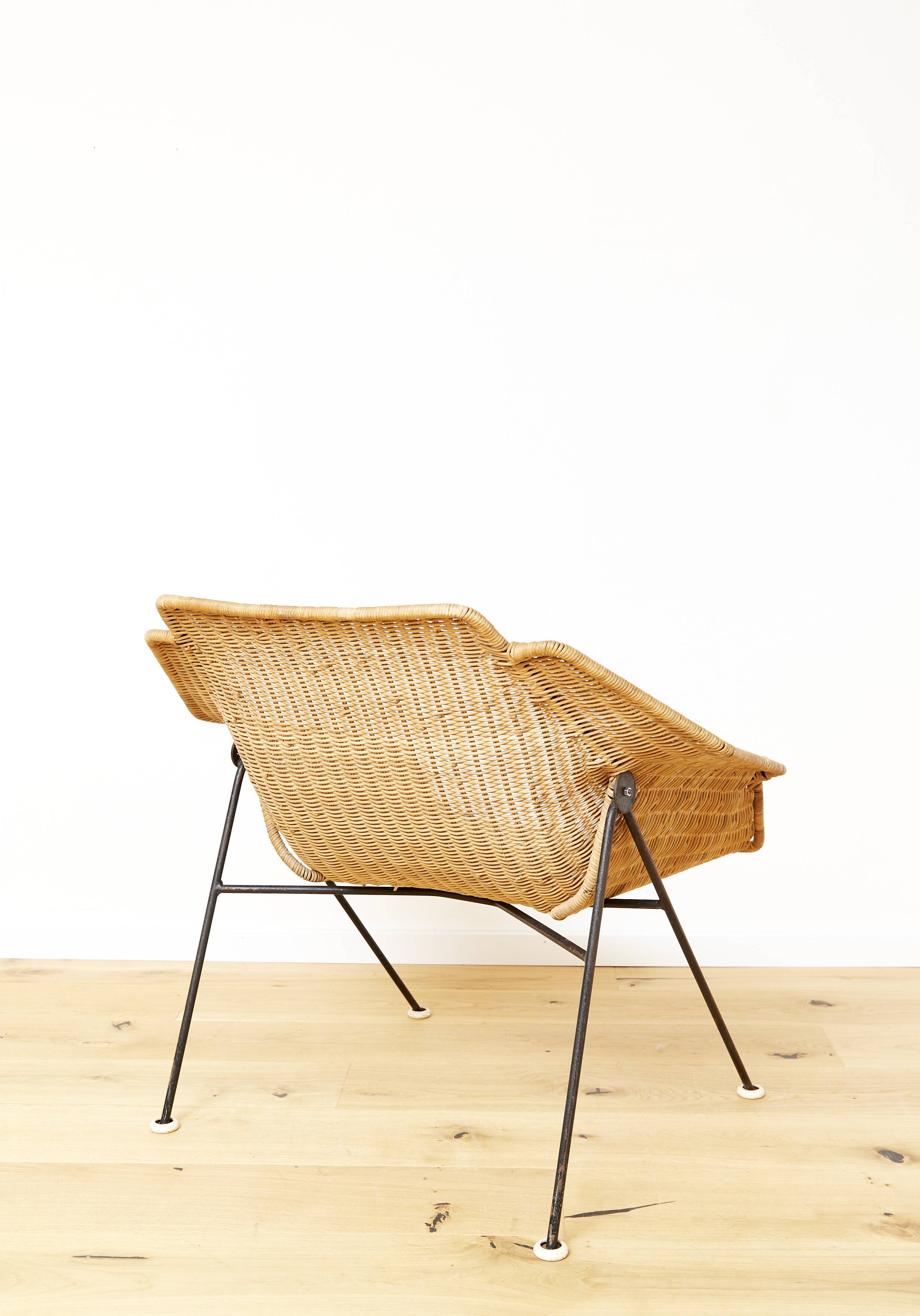 Mid-Century Rattan Lounge Chair