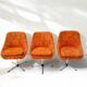Suite de 4 fauteuils pivotants seventies