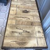 Roger Capron Herbier - Rectangular coffee table with patinated steel frame
