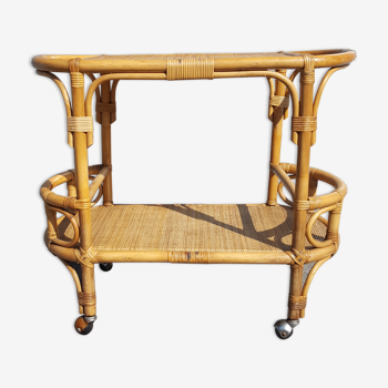 Rattan service table years 60