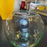 Vase boule ancien vert soufflé