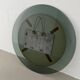 Decorative round wall mirror in smoked glass, Space Age Italian collectible