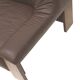 Brutalist 2-seater leather sofa – brown leather with wenge wood frame