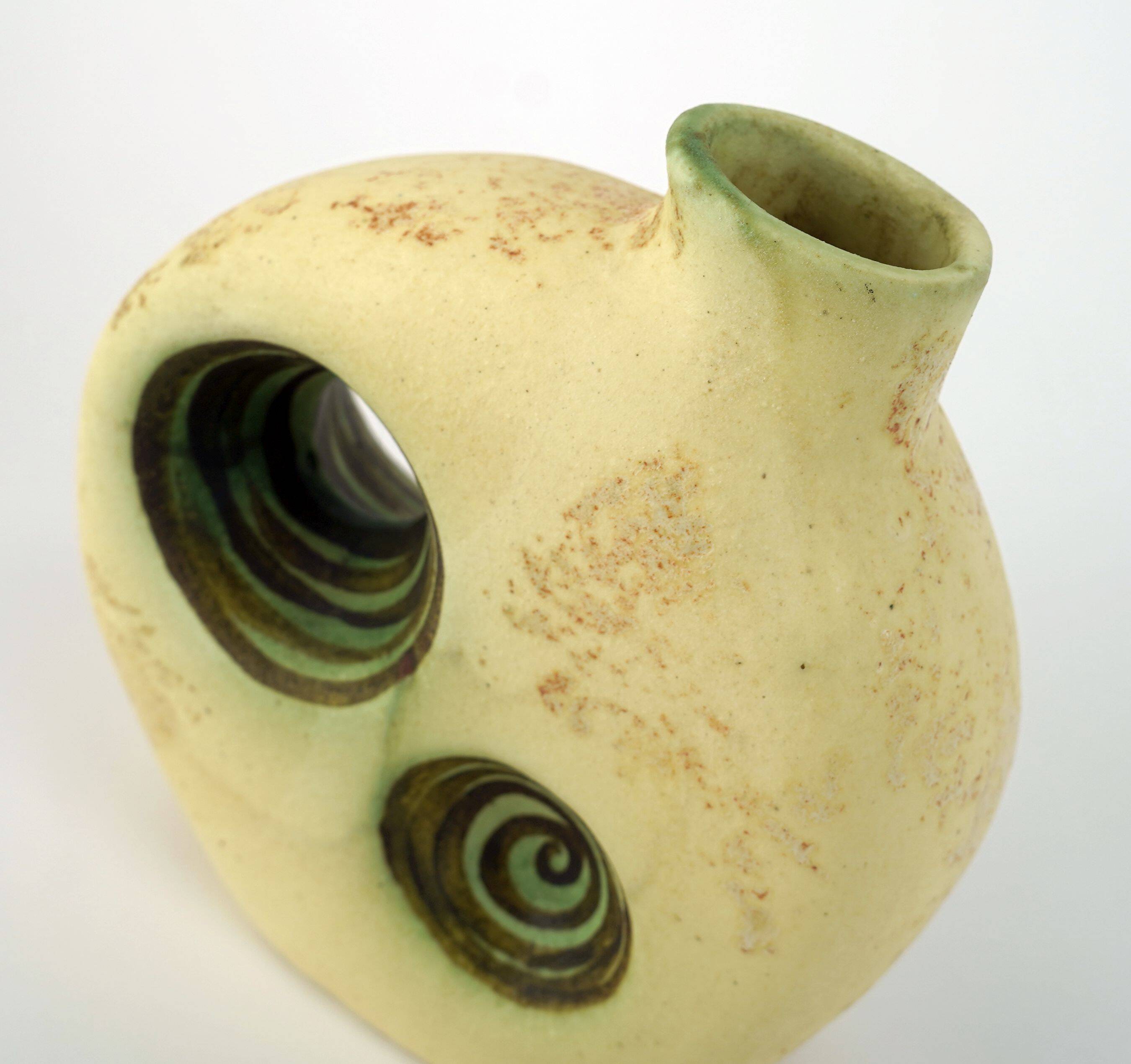 greek vintage VASE by nikos dazelidis, 1960s/70s, signed, space age