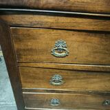 Louis Philippe period chest of drawers in solid walnut