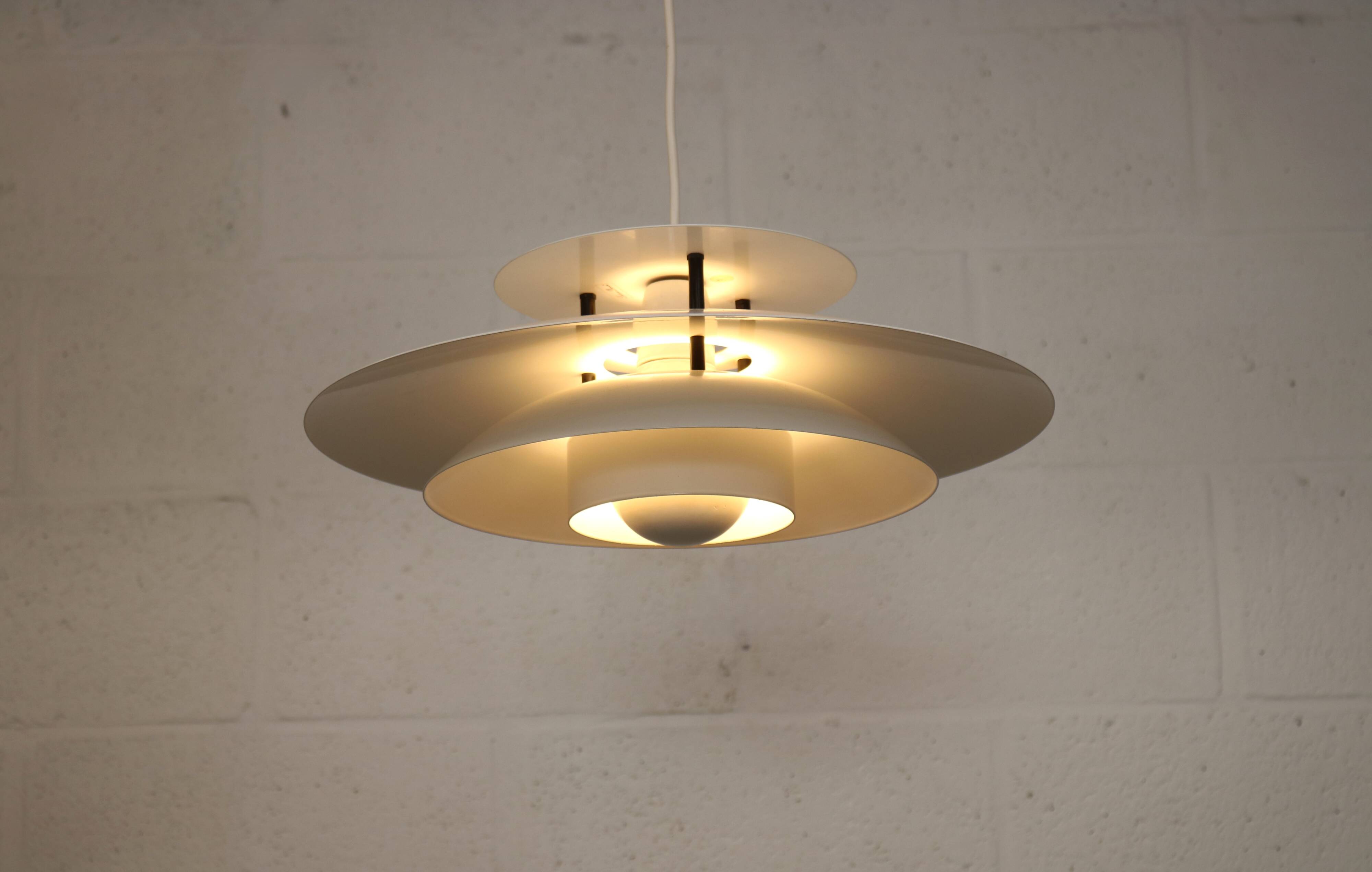 Vintage Laterna Danica Pendant Lamp: White & Black Danish Design