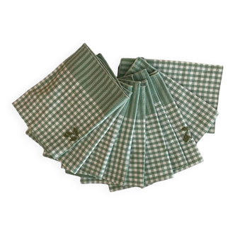 serviettes de table vintage brodées