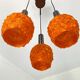 Space Age orange lucite spaghetti 3-light chandelier