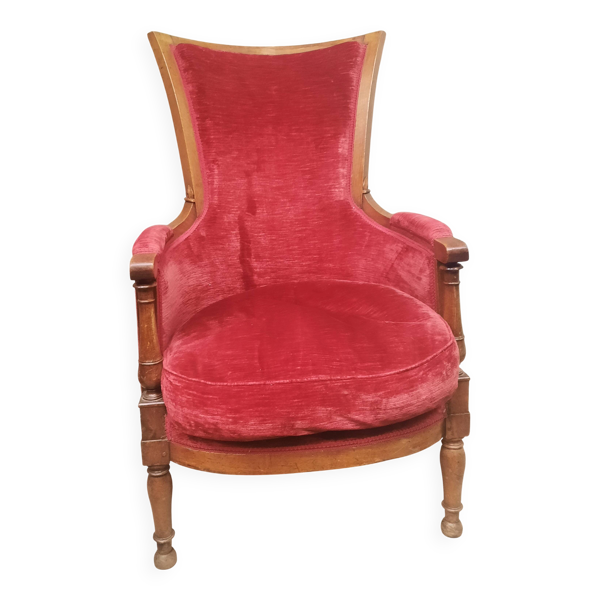 Bergère d époque Directoire en velour rouge