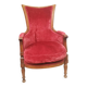 Bergère d époque  Directoire  en velour rouge