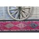1970s Vintage Turkish Hand-Knotted Wool Cotton Purple Runner Rug 87x310