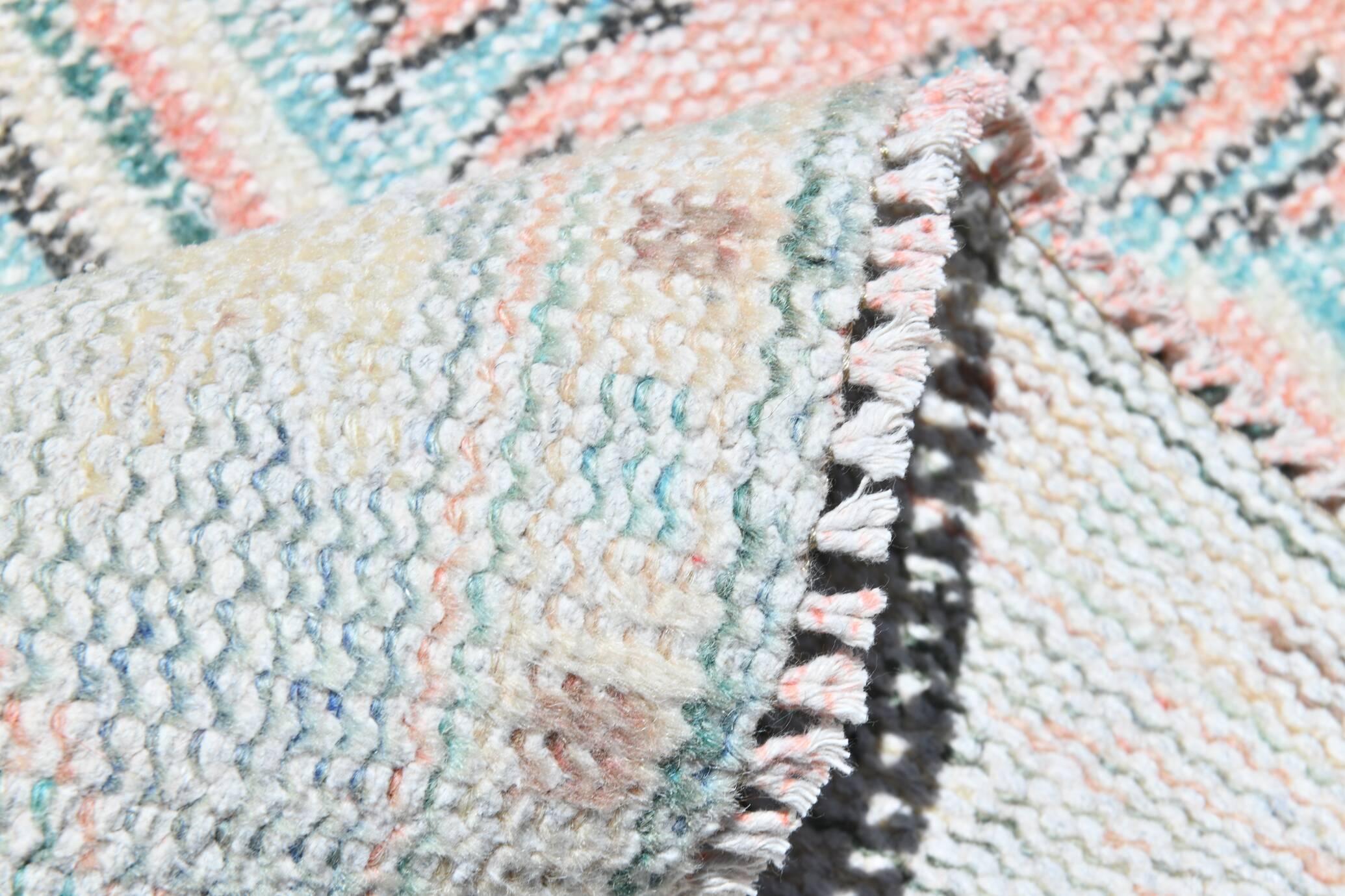5x8 Turkish Vintage Oushak Rug, Coral Pink Area Rug For Bedroom, 147x241 Cm