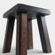 Vintage Rustic French Oak Stool in Pierre Chapo Style, Early 20th-C