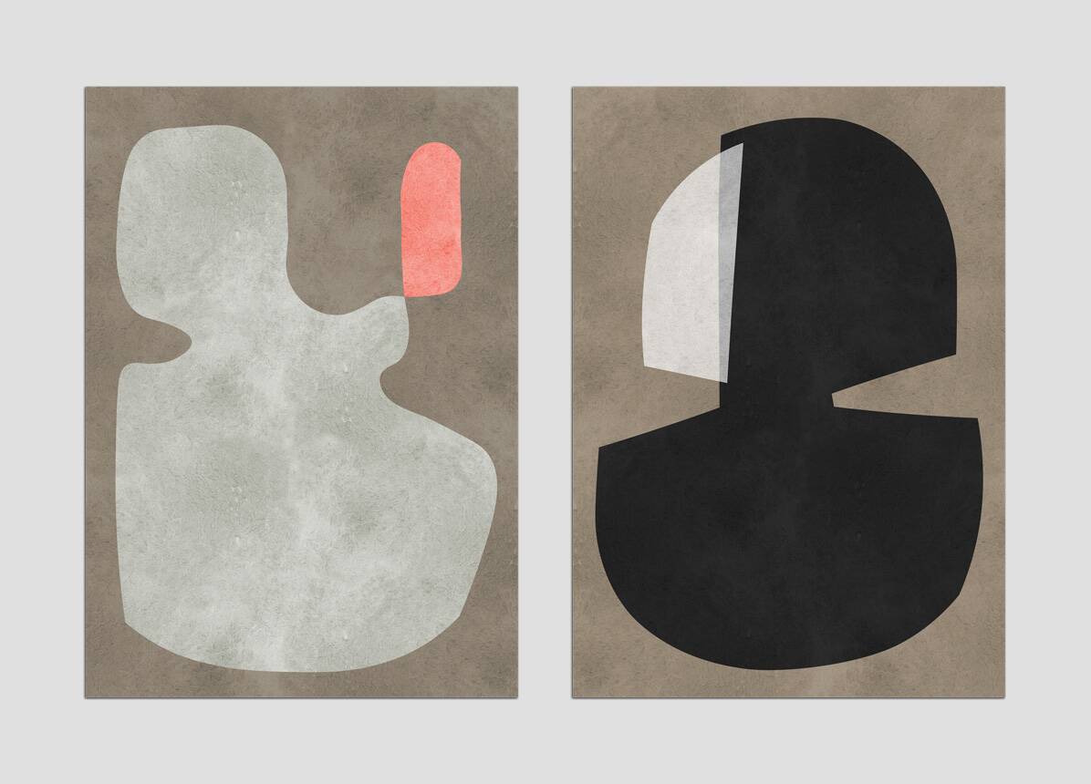 2 contemporary modern art prints