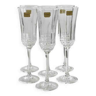 Lot de 6 flûtes à champagne vintage