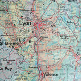 Old school vintage MDI Rhône-Alpes map