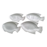 4 zoomorphic ceramic fish plates Geneviève Lethu