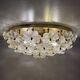 Large Floral Crystal Glass Flush Lamp by Ernst Palme , 1970s