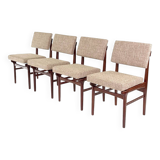 4 vintage teak dining chairs model "Uppsula" by Louis van Teeffelen for Wéb