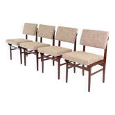 4 chaises de salle à manger vintage en teck modèle « Uppsula » par Louis van Teeffelen pour Wéb
