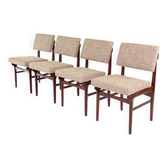4 chaises de salle à manger vintage en teck modèle « Uppsula » par Louis van Teeffelen pour Wéb
