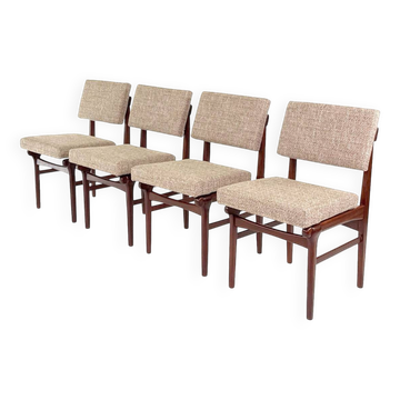 4 chaises de salle à manger vintage en teck modèle « Uppsula » par Louis van Teeffelen pour Wéb