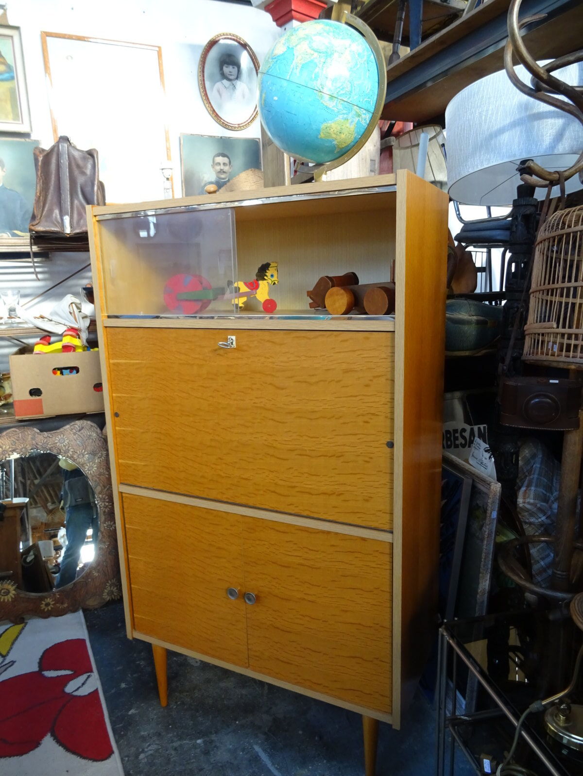Vintage oak secretary