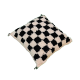 Berber black chessboard cushion