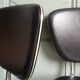 Suite de 4 chaises cuir synthétique noir & galon nacré