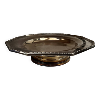 Art Deco Silver Metal Centerpiece - Octagonal Shape