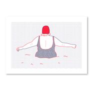 Illustration A4 naiade no. 2/8 bretagne baigneuse mer