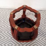 Stool Chinese pedestal table old red lacquer