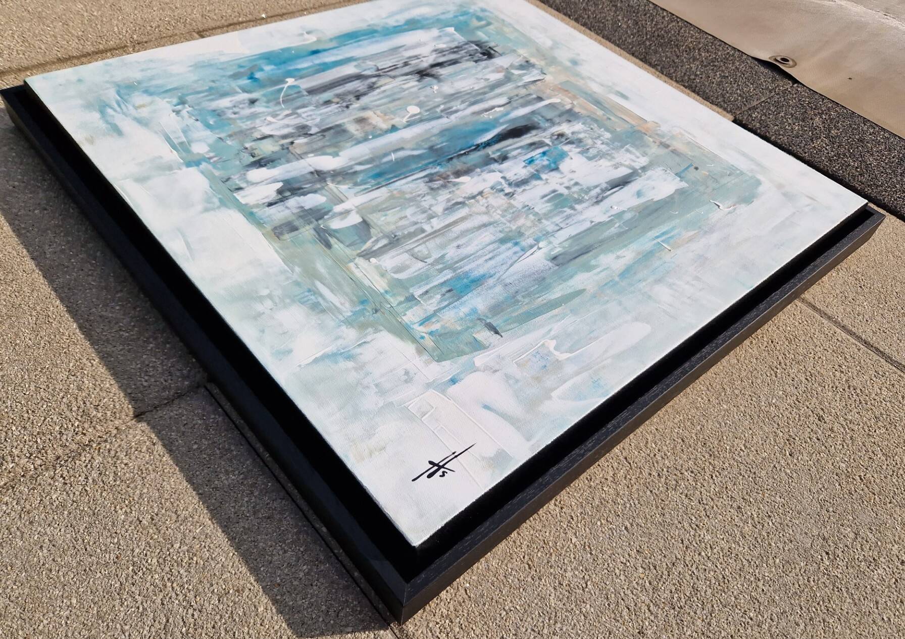 Framed abstract painting painting