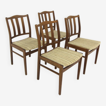 Set of 4 Scandinavian beech chairs, Sweden, 1960