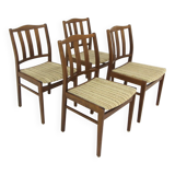 Set of 4 Scandinavian beech chairs, Sweden, 1960