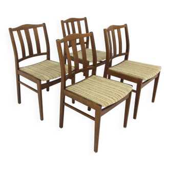 Set of 4 Scandinavian beech chairs, Sweden, 1960