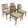 Set of 4 Scandinavian beech chairs, Sweden, 1960