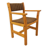 Vintage armchair in pine and fabric from the 80s