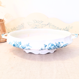 Small English semi-China green porcelain dish, SW Dean Avon pattern