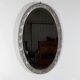 Oval mirror with silver frame, art nouveau, 1900