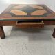 Table basse en bois a décor géomètrique XX siècle