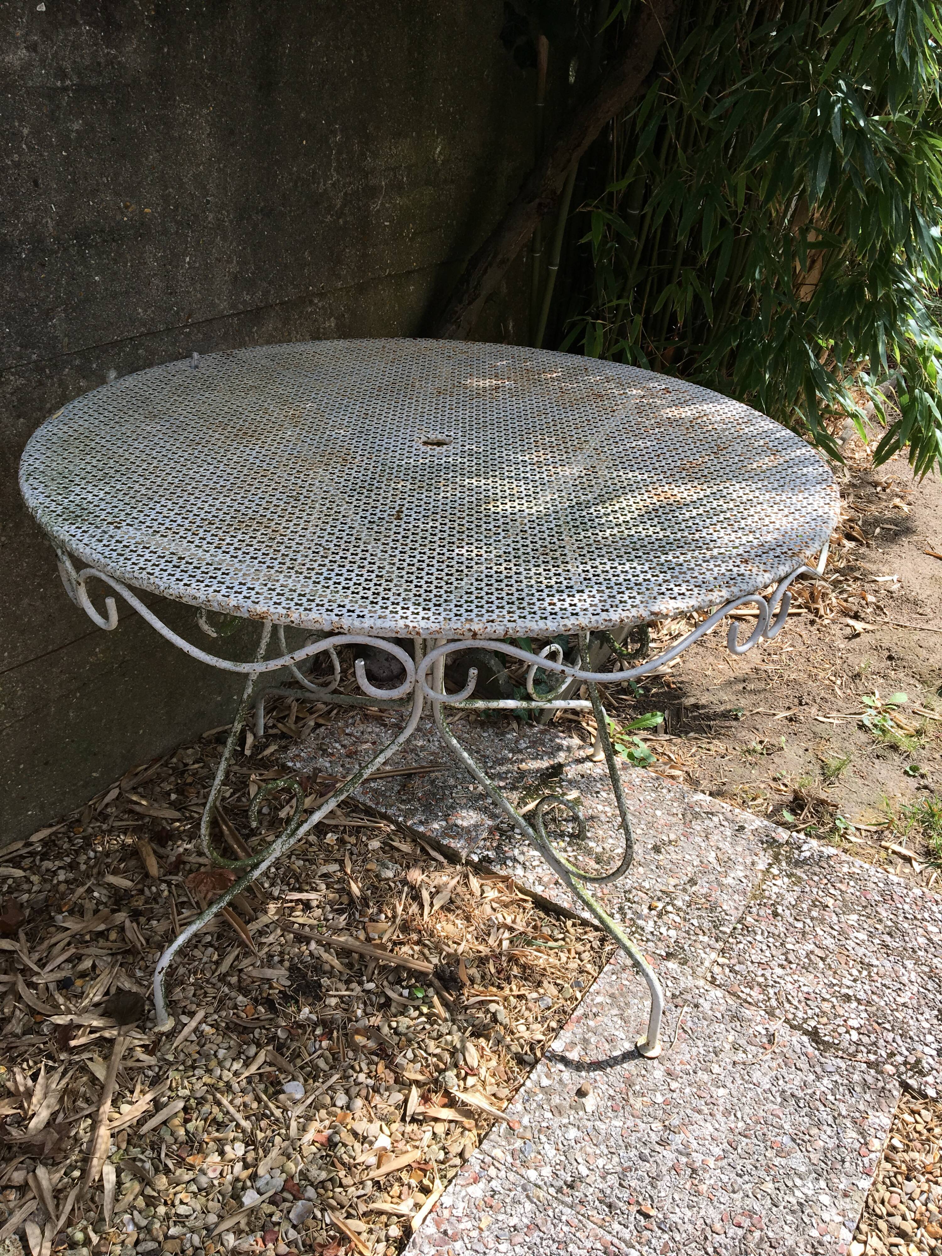 Vintage wrought iron garden table