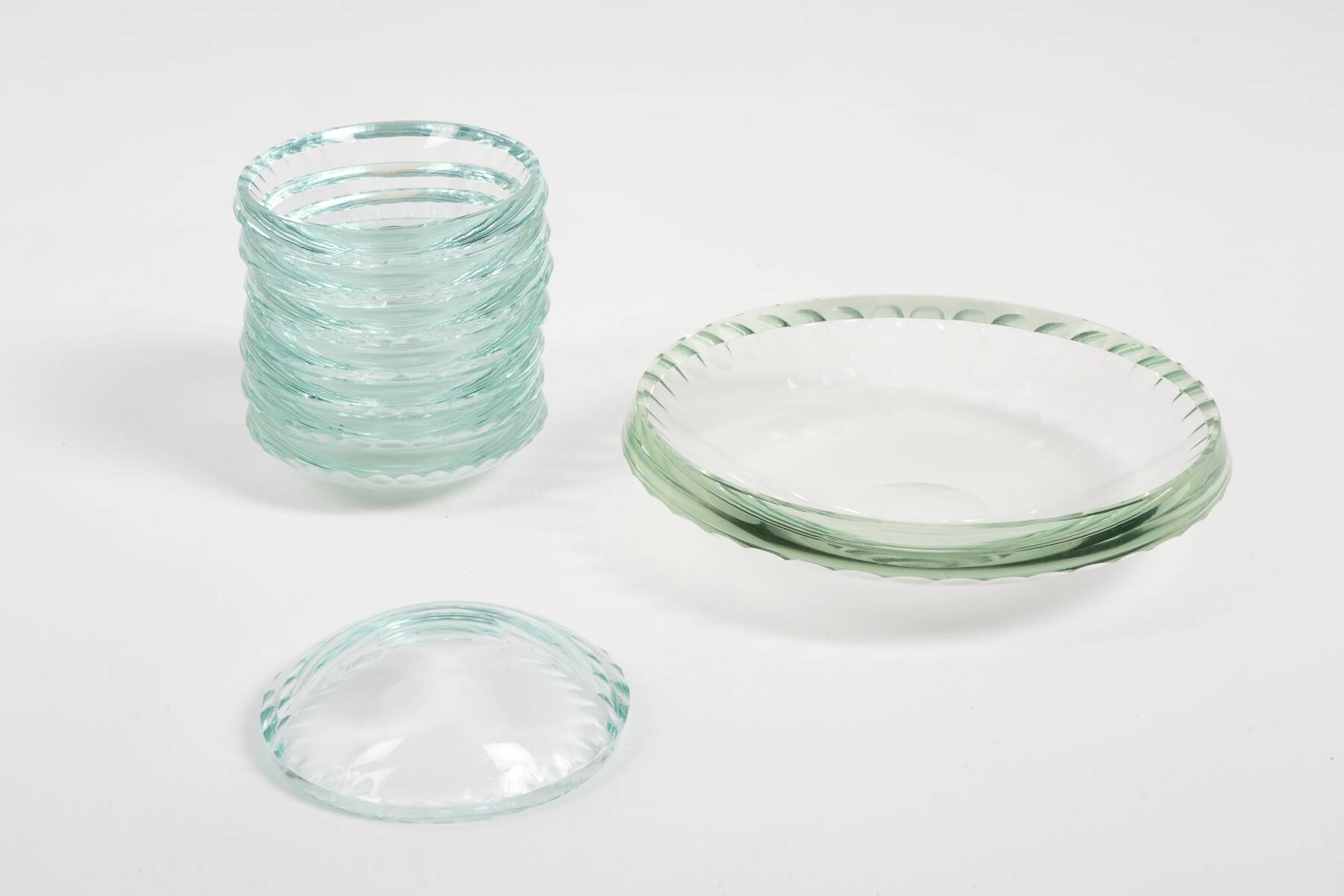 Coupelles en verre citrin Art Déco vers 1930