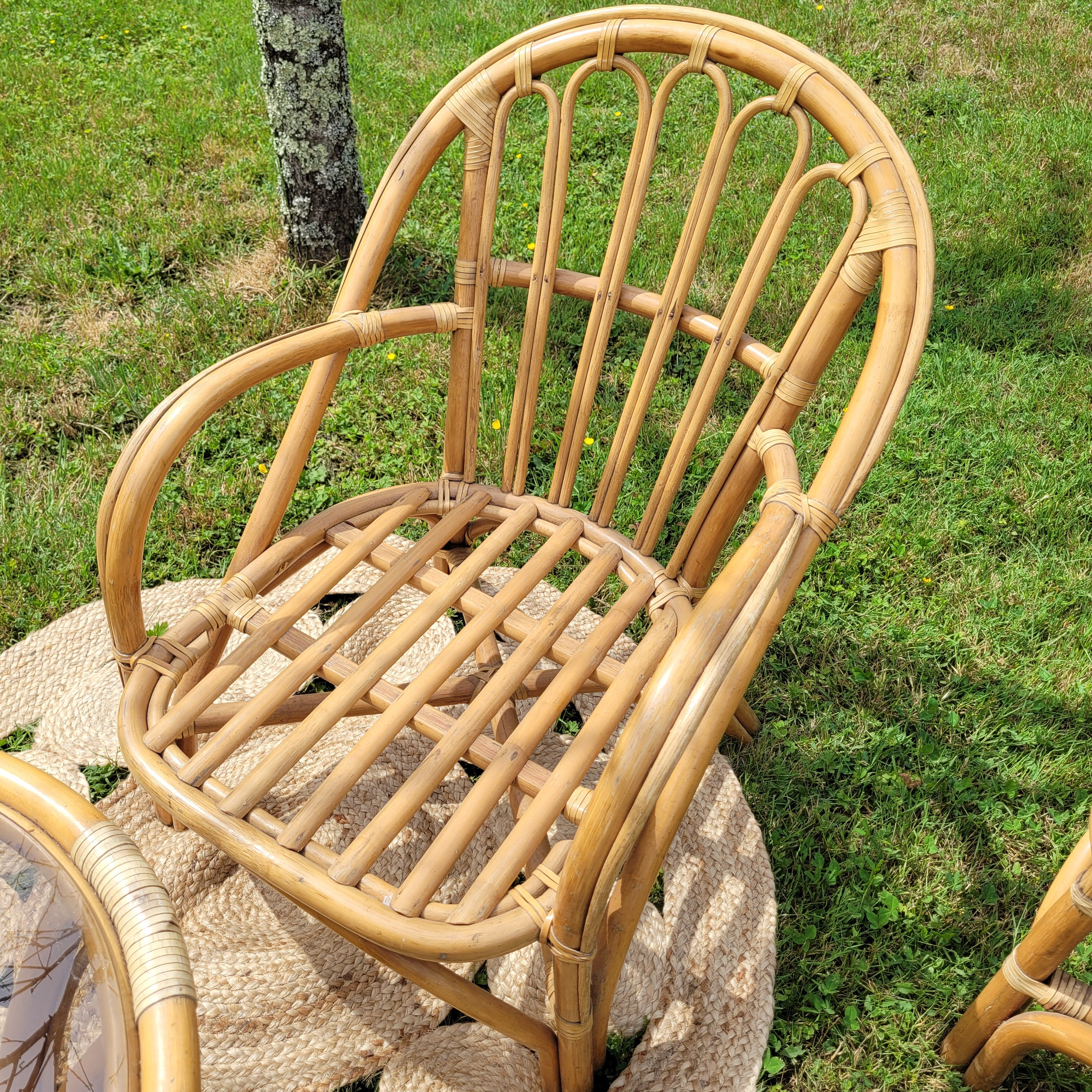 Vintage rattan garden furniture