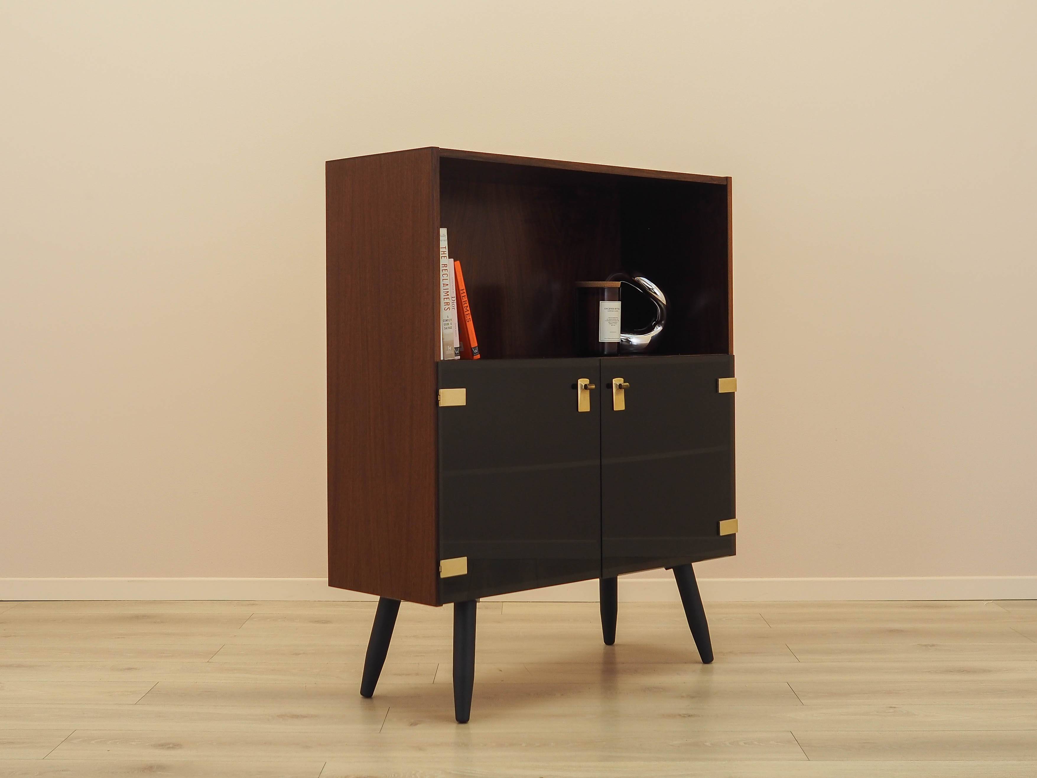 Danish Display Cabinet with Glass Doors and Contrasting Finish, 1970s