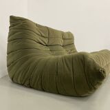 Vintage 2 and 3 seater green velvet togo set