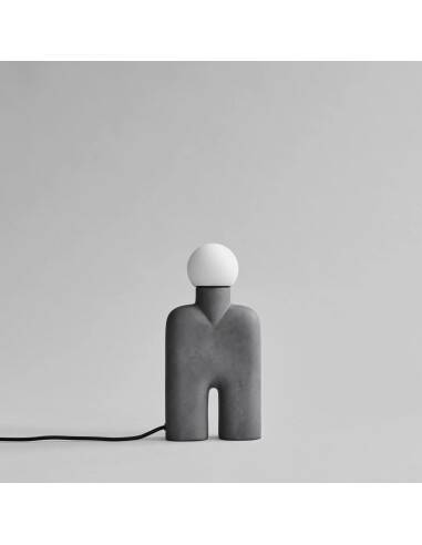 Dark grey table lamp, ceramic, contemporary work.