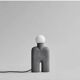 Dark grey table lamp, ceramic, contemporary work.